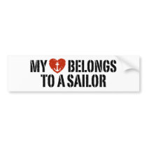 My Heart Sailor Bumper Sticker