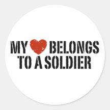 My Heart Soldier Round Stickers