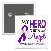 My Hero Is My Angel Pancreatic Cancer Pins