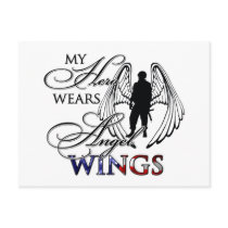 My Hero Wears Angel Wings Postcard