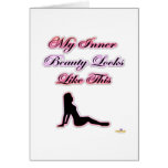 My Inner Beauty Looks Like This Pink Babe Greeting Card