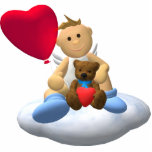 My Little Angel with Balloon & Teddy photo sculptures