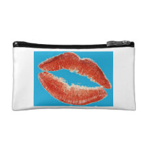 my makeup vermelho / azul cosmetic bag