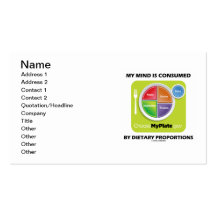 My Mind Is Consumed By Dietary Proportions Business Cards