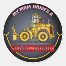 My Mum Drives A Soil Compactor Kids Sticker