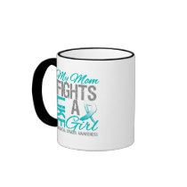 My Mum Fights Like a Girl Cervical Cancer Coffee Mugs