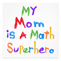 My Mum Math Superhero T-shirts and Gifts Personalized Invite