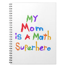 My Mum Math Superhero T-shirts and Gifts Spiral Note Books