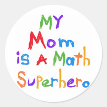 My Mum Math Superhero T-shirts and Gifts Stickers