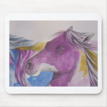 My Mustang Portrait in Pastels Mouse Pads