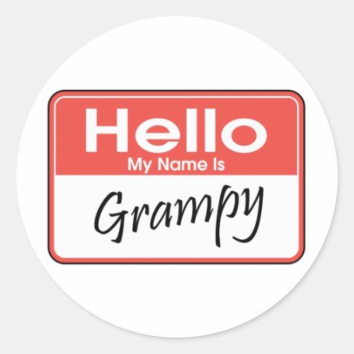 My Name is Grampy Round Sticker