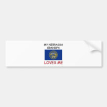 My Nebraska Grandpa Loves Me Bumper Stickers