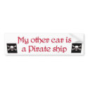 my other car is a pirate ship bumpersticker...