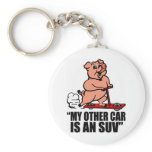 "My Other Car Is an SUV" keychains