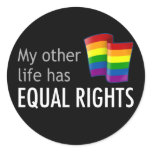 My Other Life Rainbow Round Dark Sticker