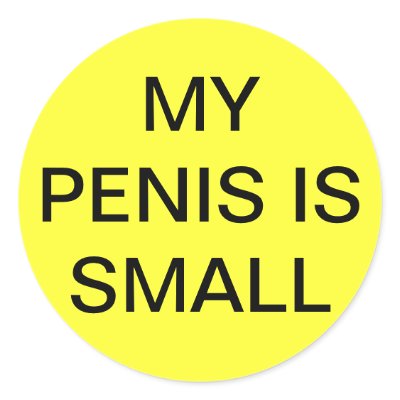 MY PENIS IS SMALL ROUND STICKERS by paleprudence