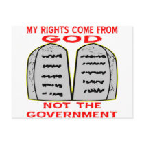 My Rights Come From God Not The Government Postcard