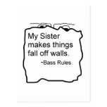 My sister makes things fall off walls bassist gift postcards