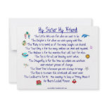 MY SISTER My Friend poem with graphics invitations