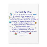 MY SISTER My Friend poem with graphics postcards