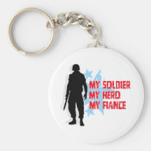My Soldier, My Hero, My Fiance Keychain