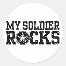 My Soldier Rocks Round Sticker