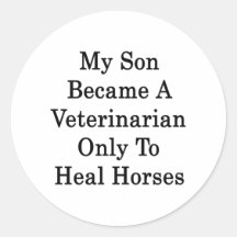 My Son Became A Veterinarian Only To Heal Horses Stickers