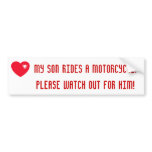 My Son Rides A Motorcycle! Red Heart bumper stickers