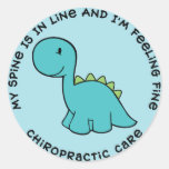 My Spine Is In Line Dinosaur Chiropractic Stickers