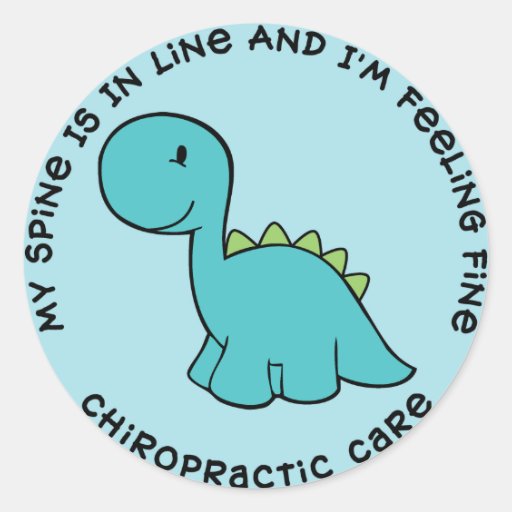My Spine Is In Line Dinosaur Chiropractic Stickers