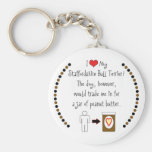 My Staffordshire Bull Terrier Loves Peanut Butter Keychain