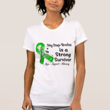 My Step-Brother is a Strong Survivor Green Ribbon T Shirt