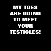 MY TOES ARE GOING TO MEET YOUR TESTICLES! t-shirts