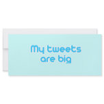 My tweets are big rack cards