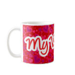 "My Valentine" hearts red pink purple mug