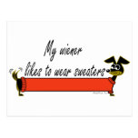 My Weiner Wears Sweaters Postcard