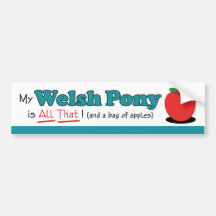 My Welsh Pony is All That! Funny Pony Bumper Stickers