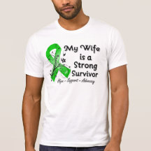 My Wife is a Strong Survivor Green Ribbon T Shirt