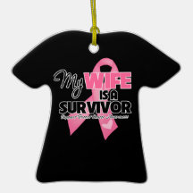 My Wife is a Survivor - Breast Cancer Christmas Ornaments