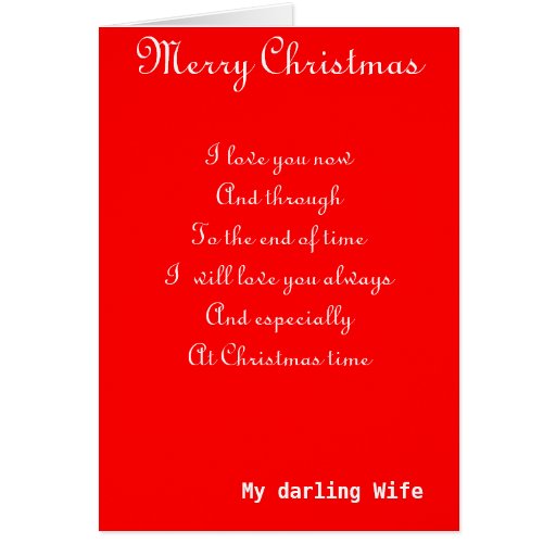 My wife romantic Christmas greeting cards | Zazzle