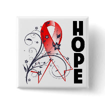 Myelodysplastic Syndromes Floral Hope Ribbon Buttons