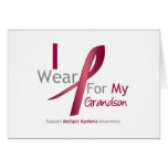 Myeloma - I Wear Burgundy For My Grandson Greeting Card