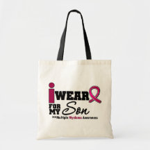 Myeloma I Wear Burgundy Ribbon Son Bag