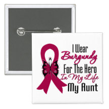 Myeloma Ribbon Hero My Aunt Pinback Button