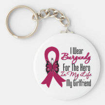 Myeloma Ribbon Hero My Girlfriend Keychain