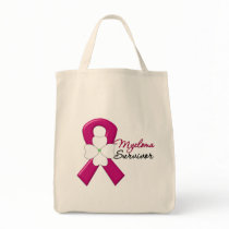 Myeloma Survivor Flower Ribbon Tote Bag