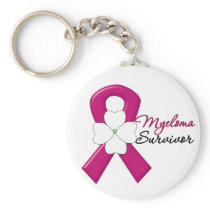 Myeloma Survivor Flower Ribbon Key Chains