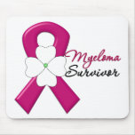 Myeloma Survivor Flower Ribbon mousepads