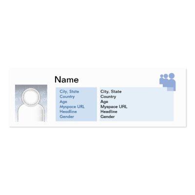 Myspace - Skinny Business Card Templates by ZazzleProfileCards