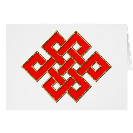 Mystic Knot - Red & Gold 1 Greeting Card